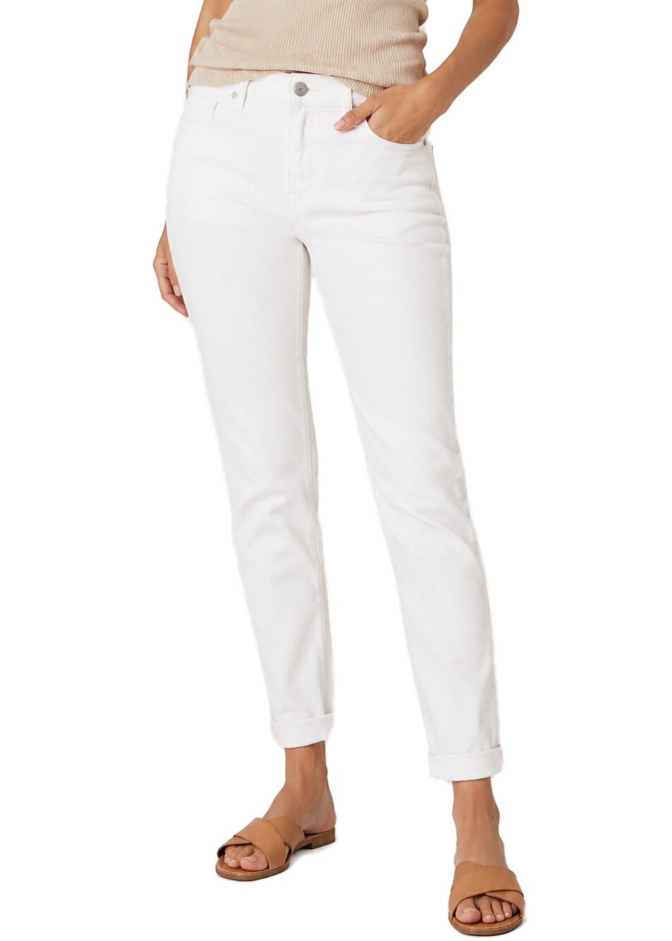 J Brand White Straight Leg Jeans Mid Rise Stretch Denim Button Fly Size 28